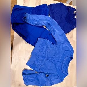 Fabletics 3 piece workout set in blue